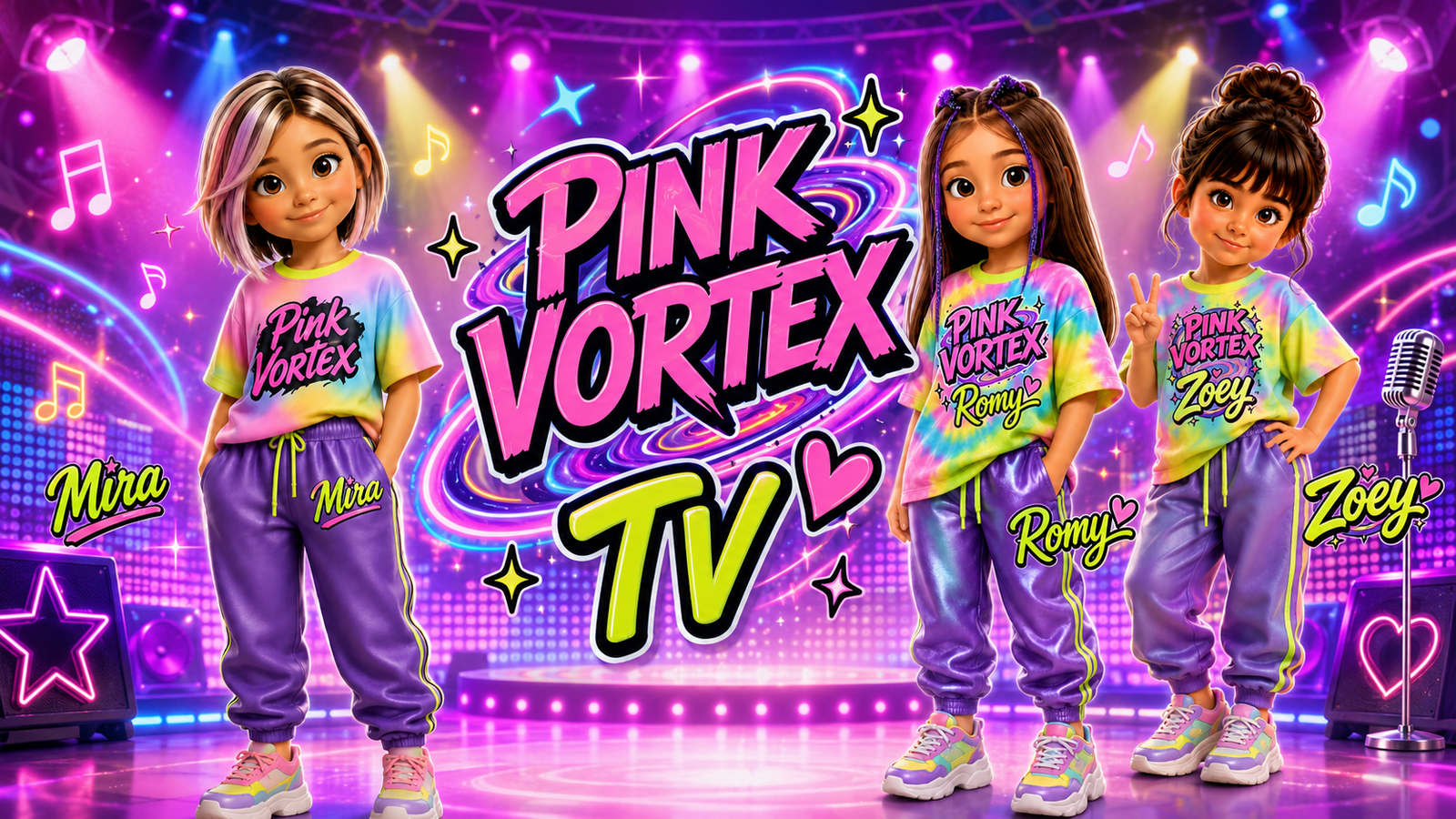 Pink Vortex crew on stage
